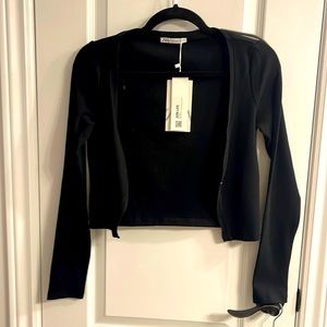 Zara NWT one-button crop cardigan